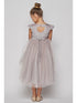 Cinderella Couture Big Girls Mauve Glitter Hi-Low Junior Bridesmaid Dress 8-12 - SophiasStyle.com